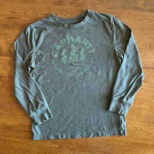 Carhartt forest green trees shirt S 8-10